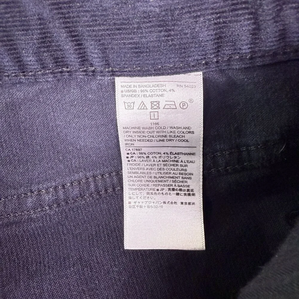 Banana Republic Corduroy Pants Mens Size 28x32 Slim Fit Navy Blue Jeans F228